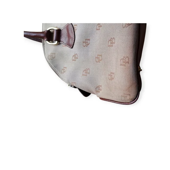 Vintage Dooney & Bourke Tan and Brown Logo Satchel - Picture 5 of 16